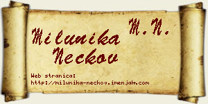 Milunika Neckov vizit kartica